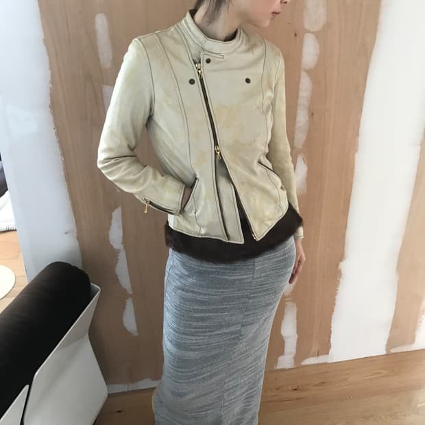 vintage painting leather jacket