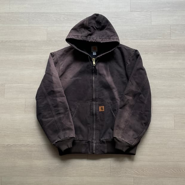 칼하트 j130 DKB 선페이딩 다크 브라운 액티브 자켓 샌드스톤