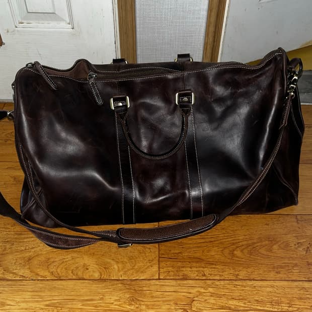 가죽 레더 보스턴백 크로스백 브라운