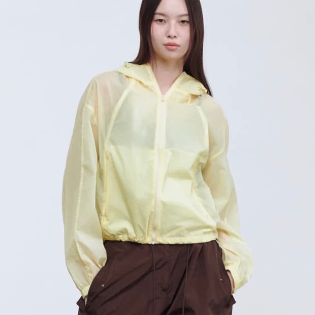 무탠다드 우먼즈 시어 후디드 윈드브레이커 재킷 [레몬] M
