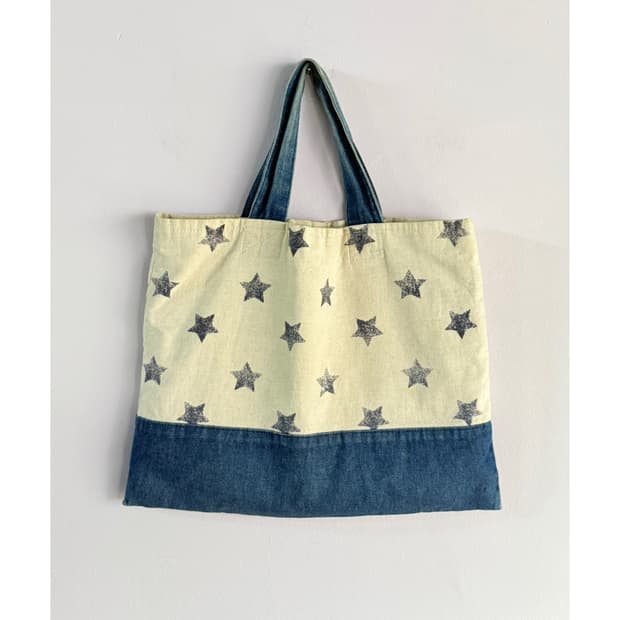 별가방 별패턴 별무늬 별스탬프 손가방 일본빈티지