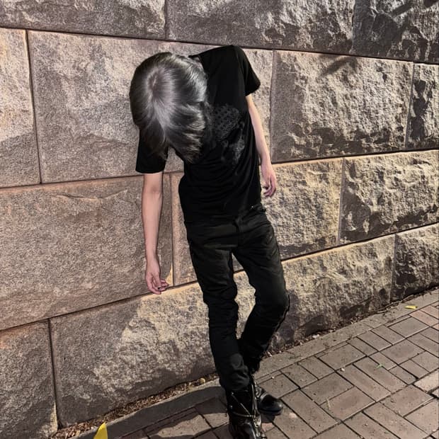 “Schlussel” 00s Black biker jeans