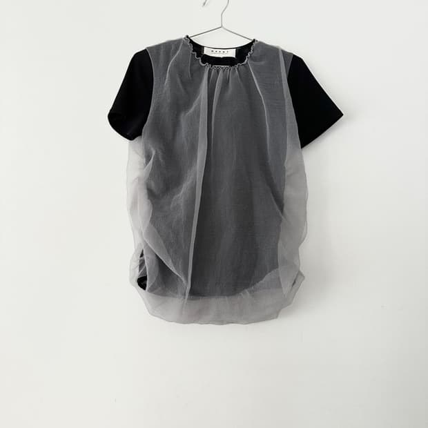MARNI double layer organza top / black