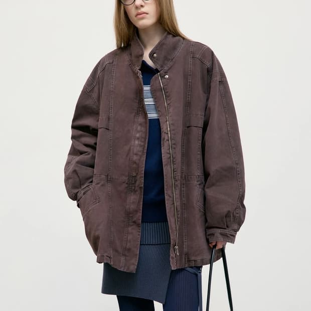 로우클래식 피그먼트 워시드 스티치 하프 자켓