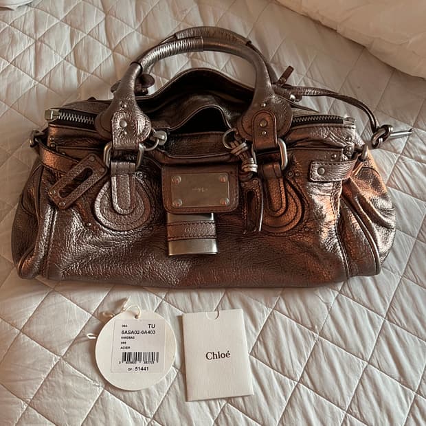 Chloe 실버 브론즈 패딩턴백