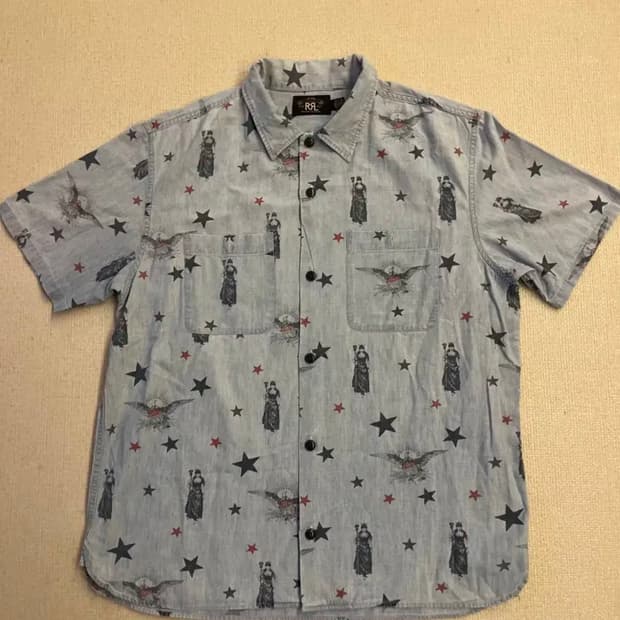 RRL PRINTED CHAMBRAY DENIM SHIRTS