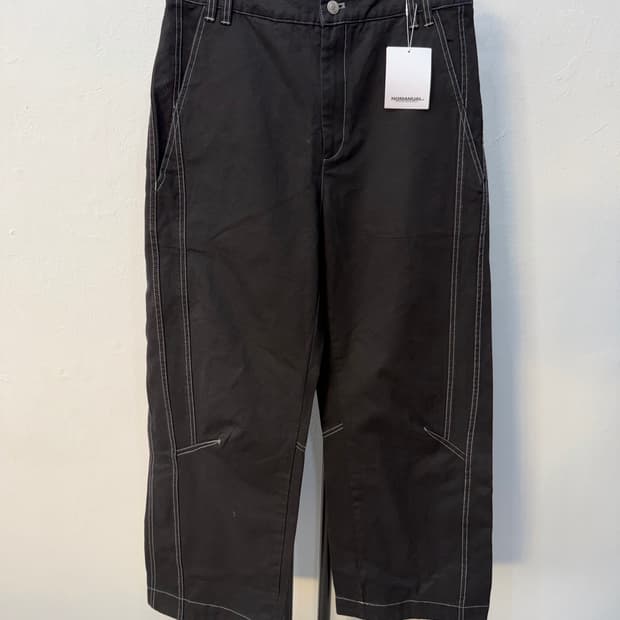 새제품) 노매뉴얼 블랙 스티치 와이드 팬츠 M