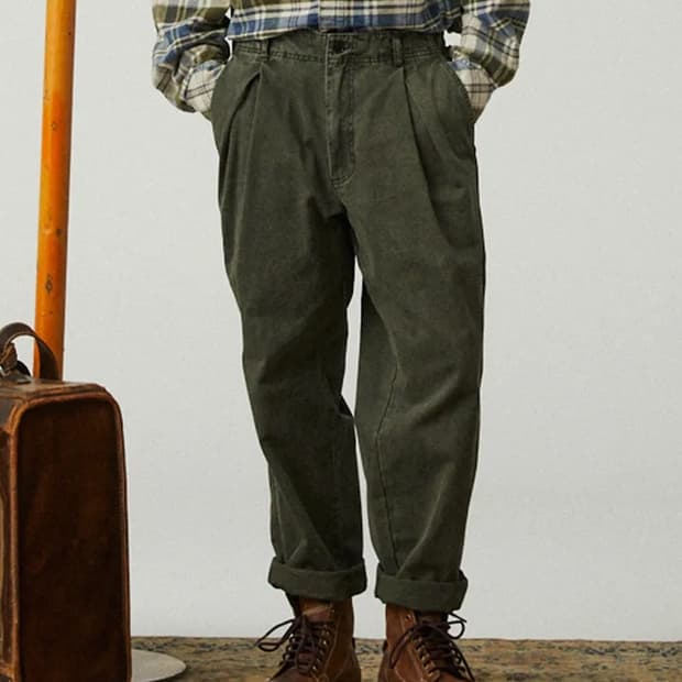 [L] 펜필드 페이디드 앤틸러스 턱 트루저 팬츠 올리브