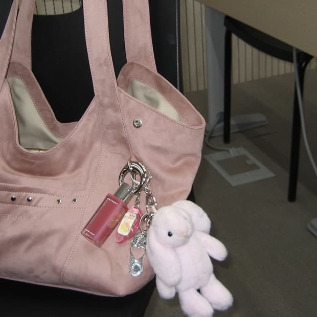 버던 투웨이 핑크 스웨이드 백