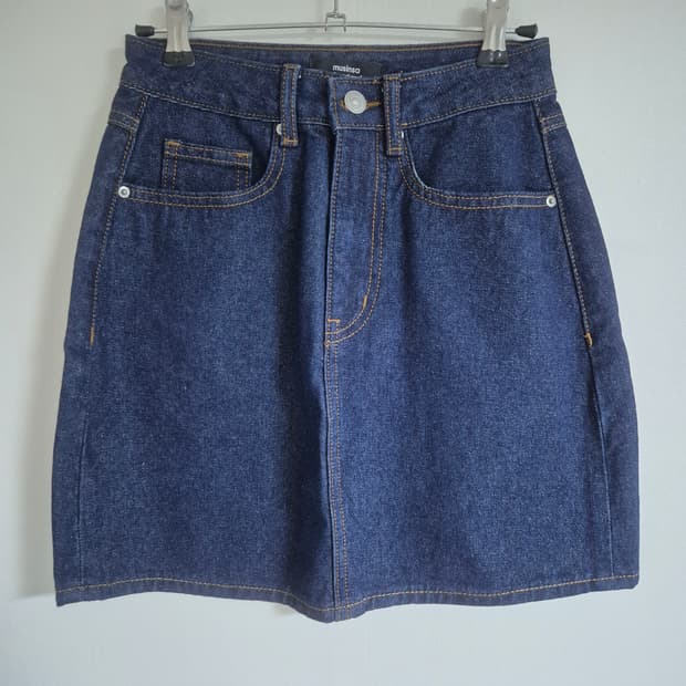 무신사스탠다드 우먼즈 데님 미니 스커트(딥 인디고)