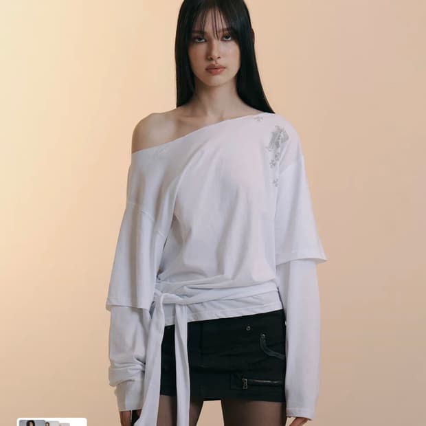 플리즈노팔로우 Noice Tie Long Sleeve Top 롱슬리브 탑