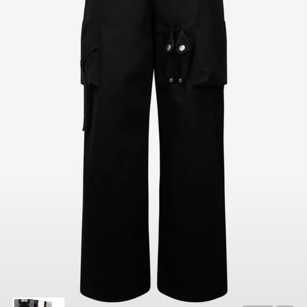 나체 STRAP CARGO PANTS (UNISEX) BLACK