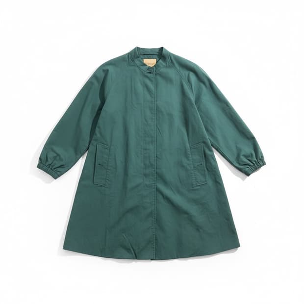 버버리 코튼 롱 코트 에메랄드 그린