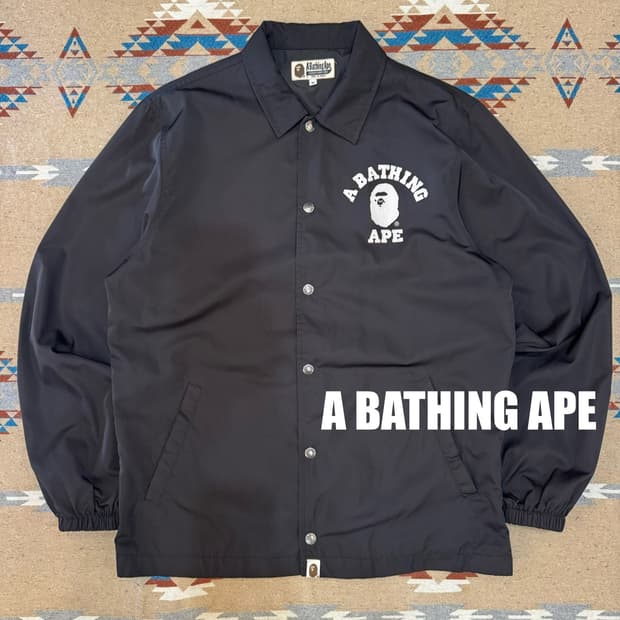 [M] 베이프 컬리지 코치자켓 블랙 