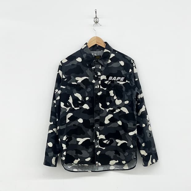 BAPE 베이프 블랙 카모 셔츠 남L