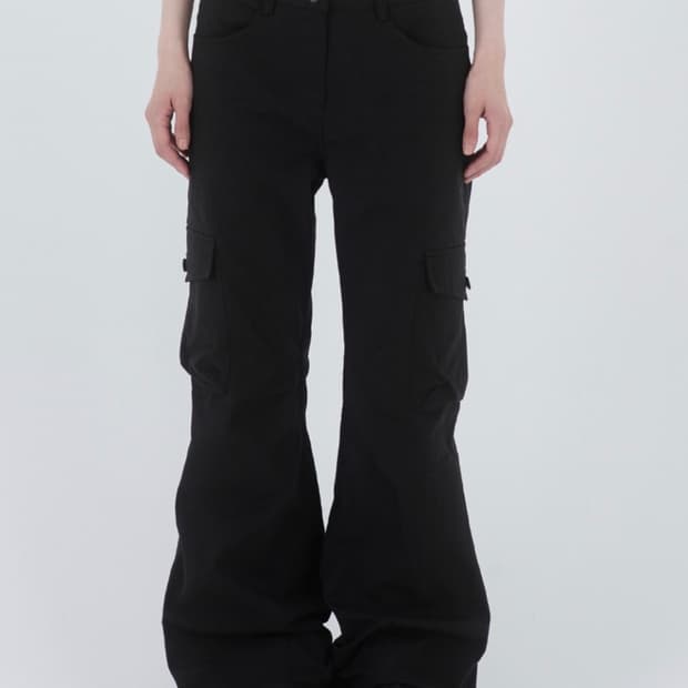 미세키서울 Pocket cargo bootscut pants BLACK2