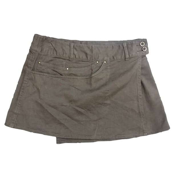 카키색 랩 스타일 미니스커트