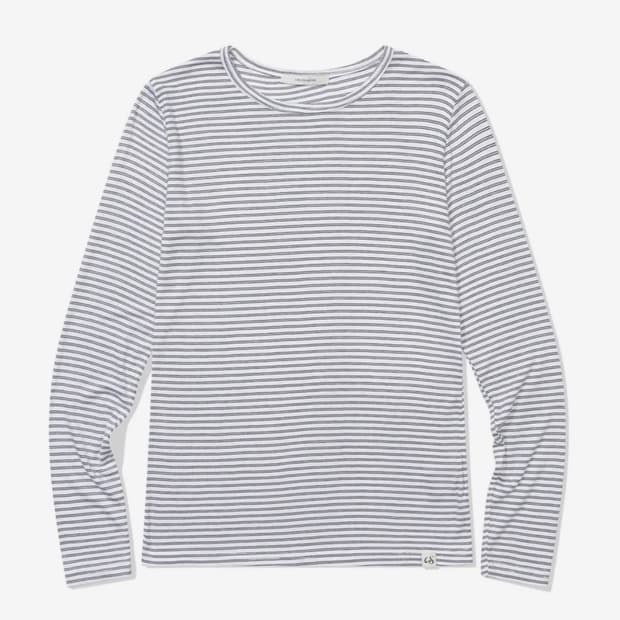 어글리쉐도우 씬 스트라이프 티셔츠(화이트)