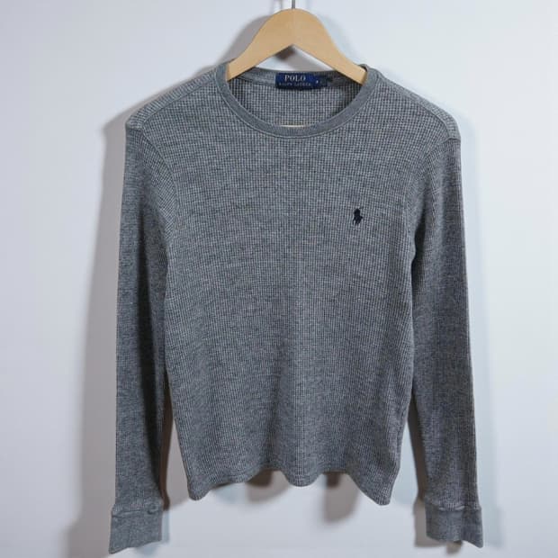 여성55 POLO 폴로 랄프로렌 여성 와플 니트 그레이