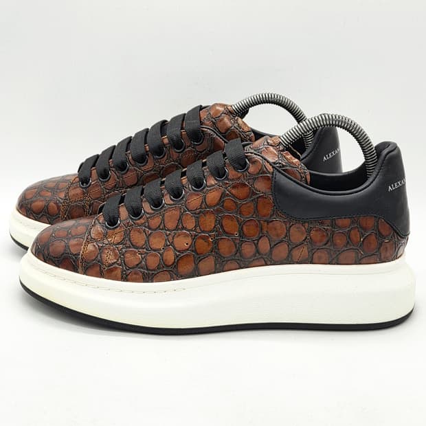 알렉산더맥퀸 오버솔 스니커즈 브라운 크로크다일 (41)