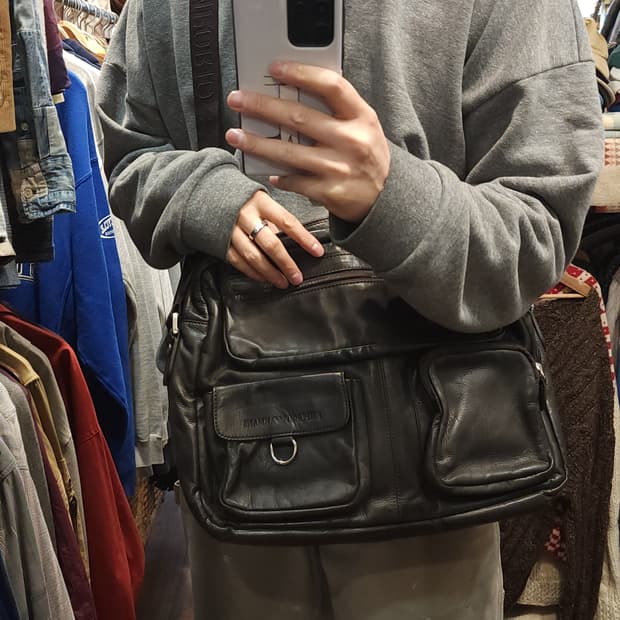 엠포리오 아르마니 크로스백 레더 메신져백 브리프케이스