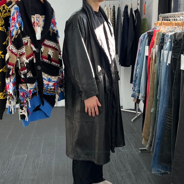 80s 이세이미야케 아카이브 리버시블 레더코트