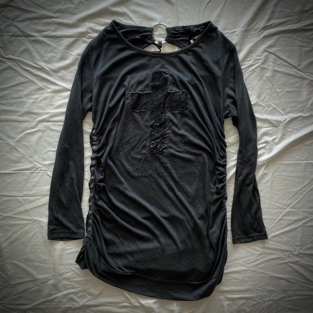 Y2K 펑크 무드 십자가 원피스 