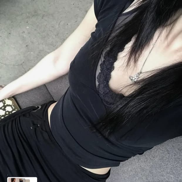 플리즈노팔로우 아멜리아 레이스 홀터 탑