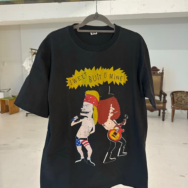 빈티지 락티 밴드티 비비스 벗헤드