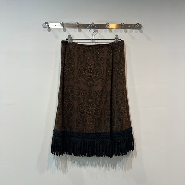 브라운 오리엔탈 랩 스커트