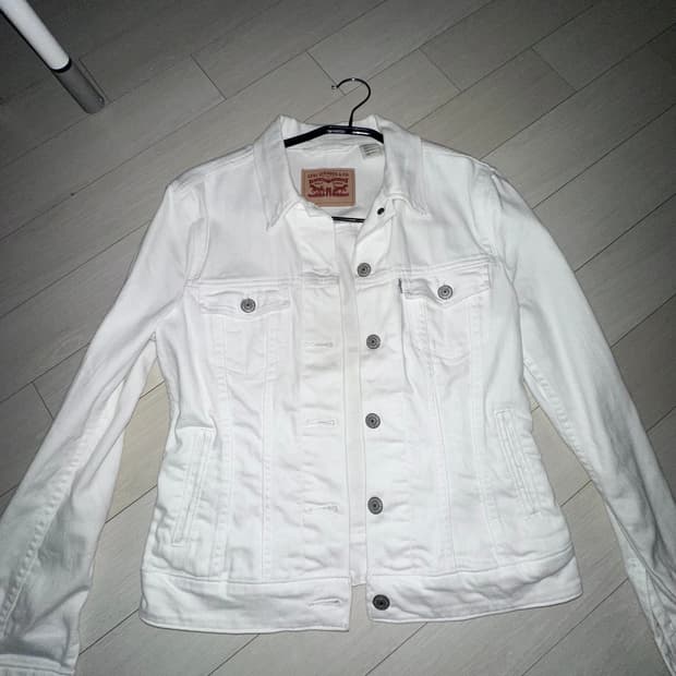 리바이스 화이트 청자켓 슬림핏