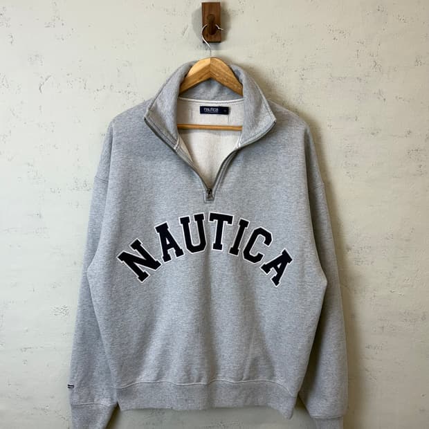 노티카 빈티지 컬렉션 스펠아웃 하프집 스웻셔츠