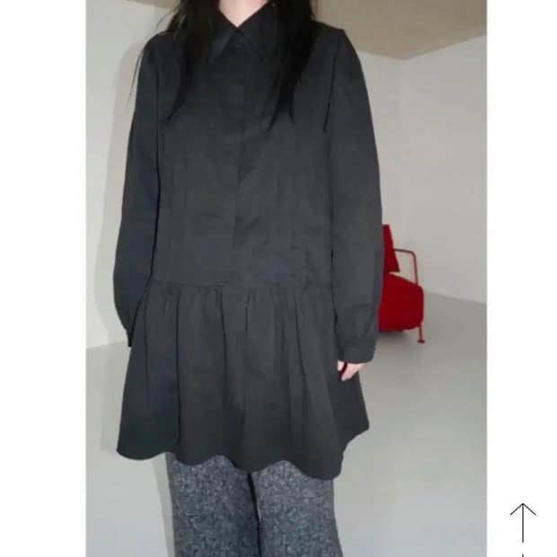에프터먼데이 핀턱 코튼 미디 원피스