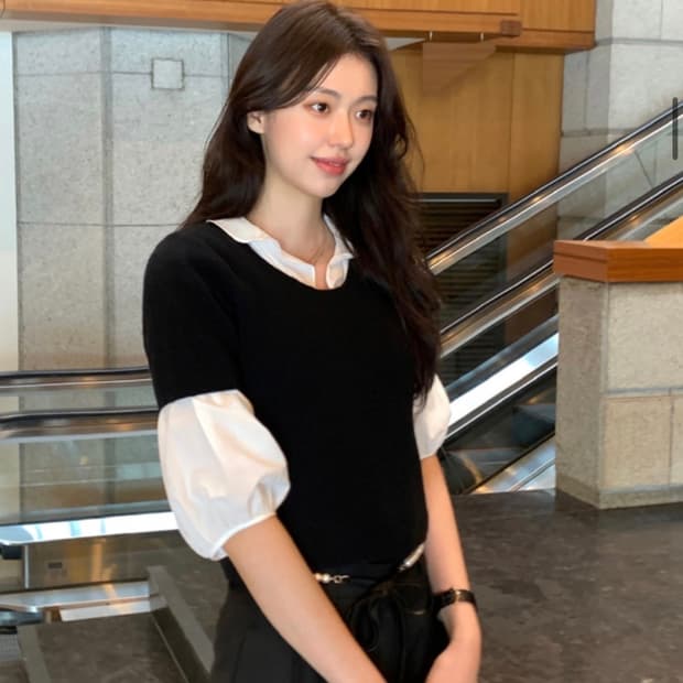 (새상품)르플레인 블랙 캐시미어 니트