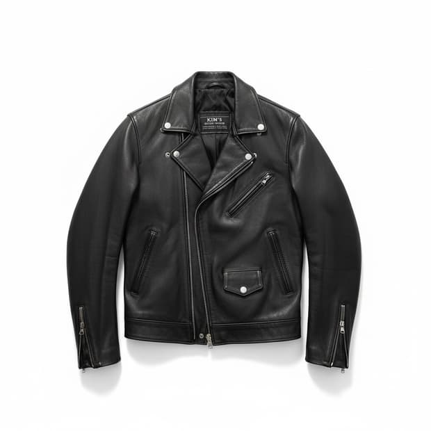 KIM'S 빈티지 블랙 레더 라이더 자켓
