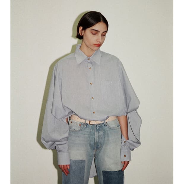 [L] Bless Denim Shirtponcho 