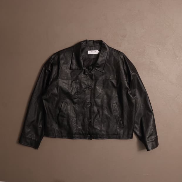 빈티지 페이크레더 트러커 자켓 우먼 A1675