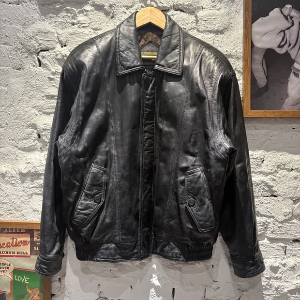 빈티지 양가죽 100% 봄버 자켓