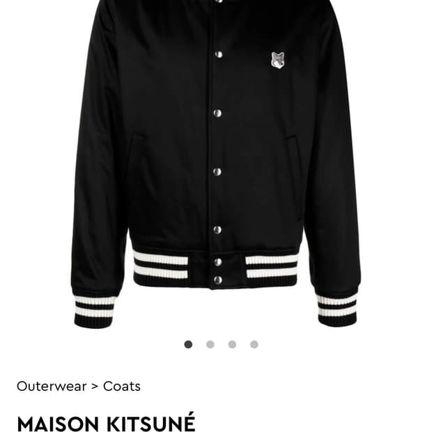 메종 키츠네 코튼 사틴 테디 블루종 블랙