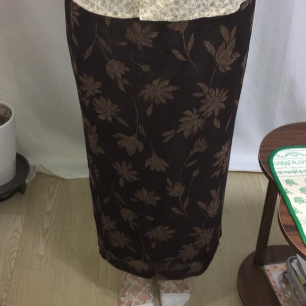 [일본빈티지] 단풍 플라워 밴딩 롱스커트