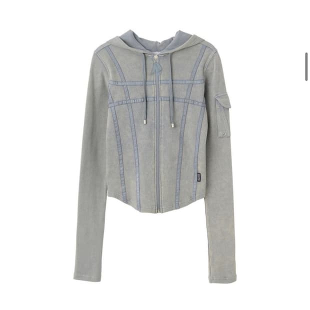 스컬프터 washed sage 후드집업 M