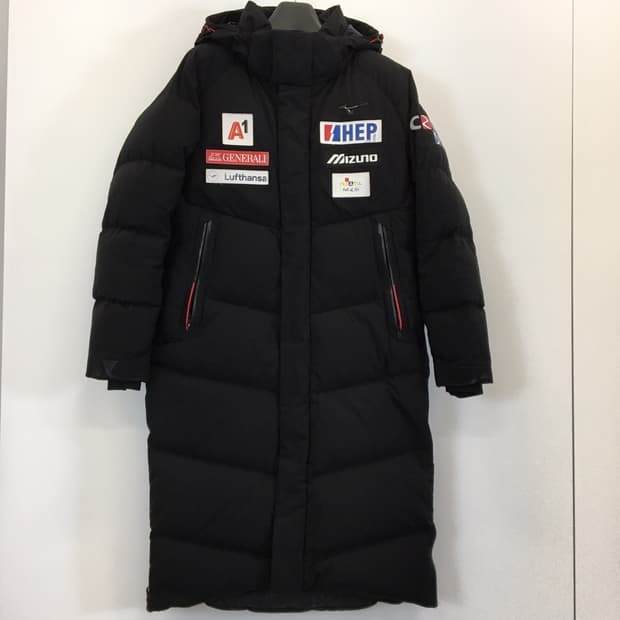 미즈노 크로스키 구스다운 롱패딩 M
