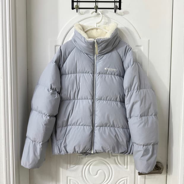 95 사이즈 여성 디스커버리 올리브 다운 숏패딩 