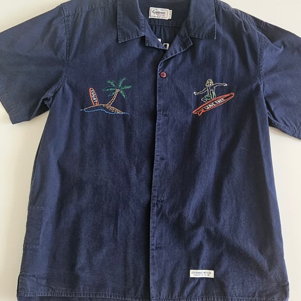 커버낫 반팔 셔츠 네이비