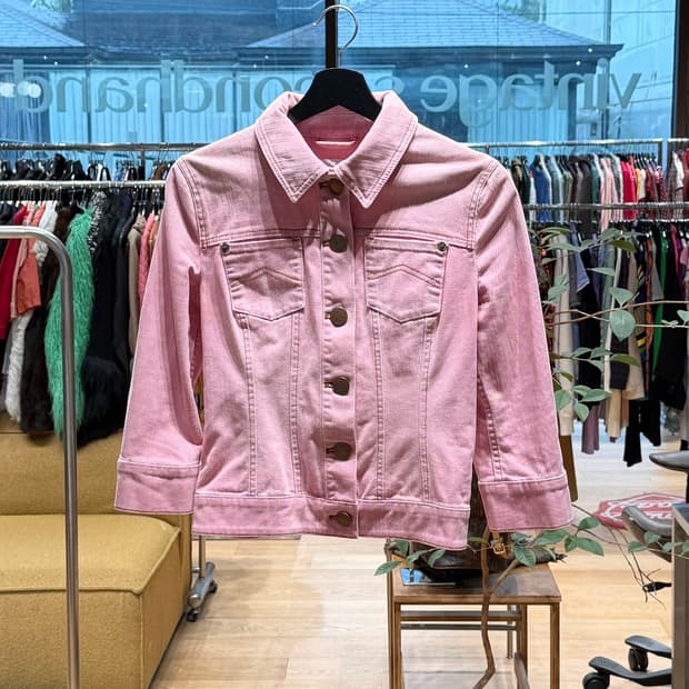 아르마니 익스체인지 핑크 트러커 자켓 