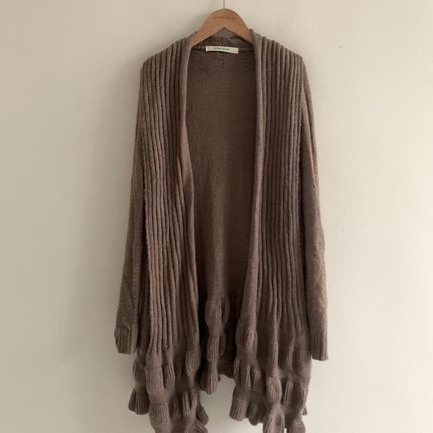 Muffler Collar Ruffle Cardigan