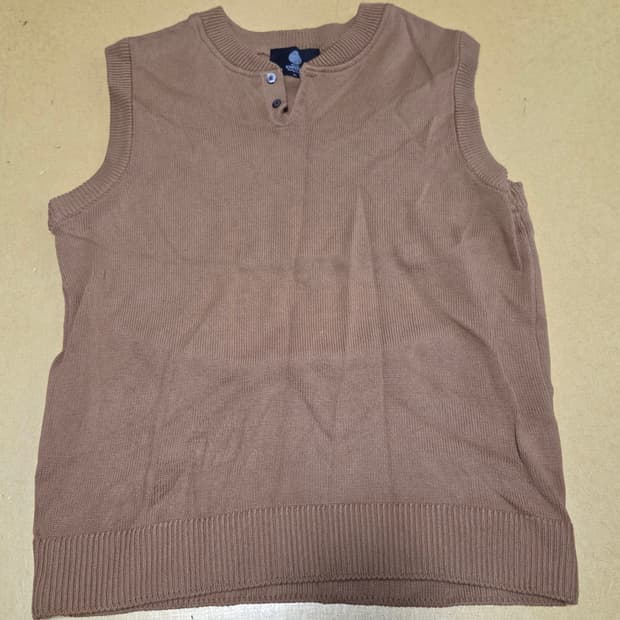 니티드 헨리넥 니트 조끼 XL 브라운