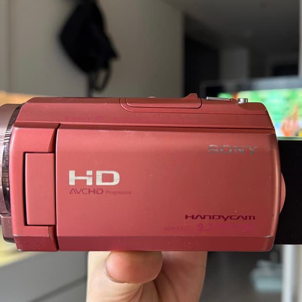 소니 핸디캠 sony handycam cx-535 핑크 빈티지 캠코더