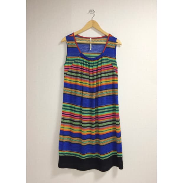 스나오 쿠와하라 컬러풀 에스닉 튜닉 원피스