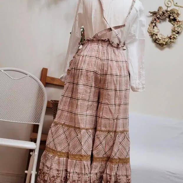 일본빈티지 새제품 LIZLISA 리즈리사 자수 멜빵바지